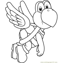 Koopa Paratroopa Free Coloring Page for Kids