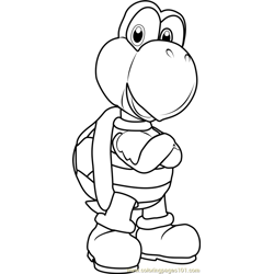 Koopa Troopa Free Coloring Page for Kids
