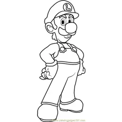 Luigi Free Coloring Page for Kids