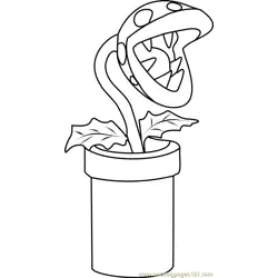 Piranha Plant Free Coloring Page for Kids