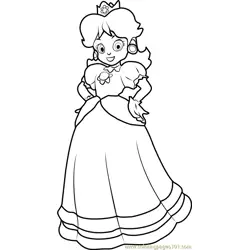 Princess Daisy Free Coloring Page for Kids