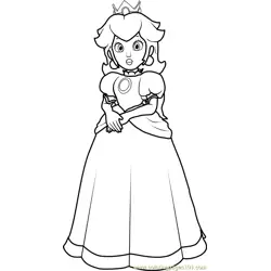 Princess Peach Free Coloring Page for Kids