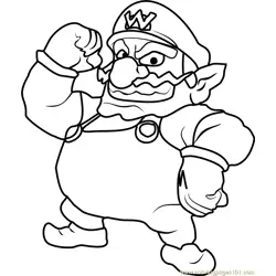 Wario Free Coloring Page for Kids