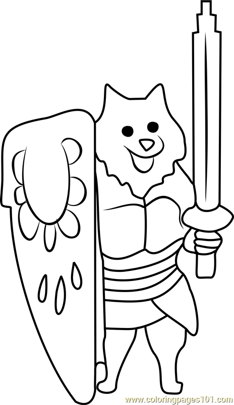 Lesser Dog Undertale Coloring Page for Kids - Free Undertale Printable