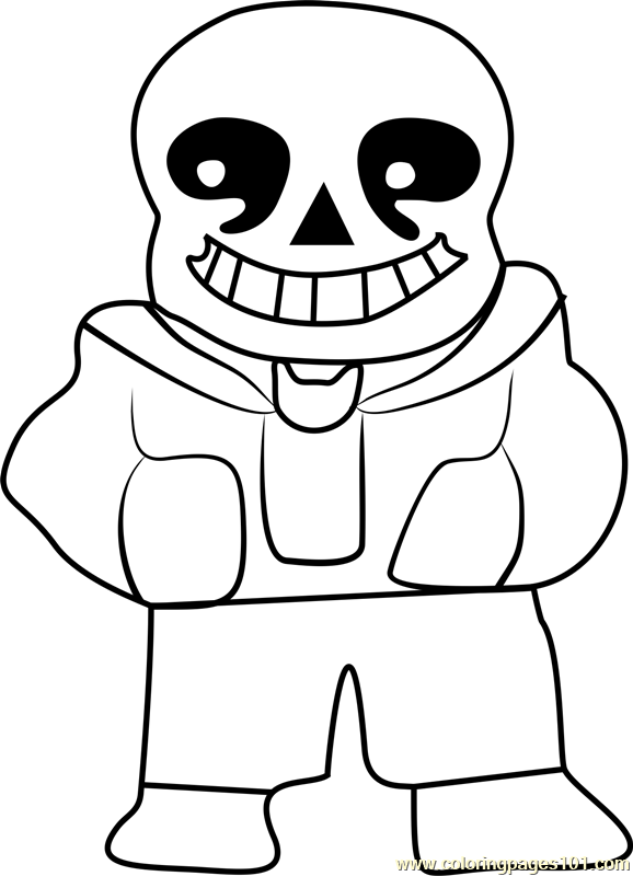 Sans Undertale Coloring Page for Kids - Free Undertale Printable