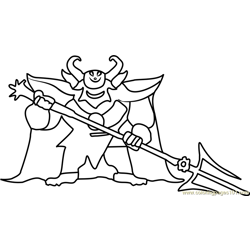 Asgore Dreemurr Undertale Free Coloring Page for Kids