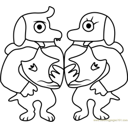 Dogamy and Dogaressa Undertale Free Coloring Page for Kids