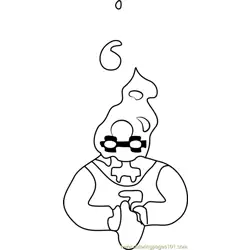 Grillby Undertale Free Coloring Page for Kids