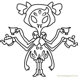 Muffet Undertale Free Coloring Page for Kids
