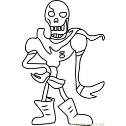 Papyrus Undertale Free Coloring Page for Kids
