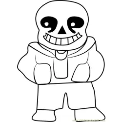 Sans Undertale Free Coloring Page for Kids