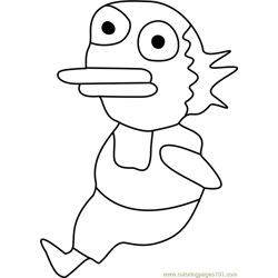 Ugly Fish Undertale Free Coloring Page for Kids