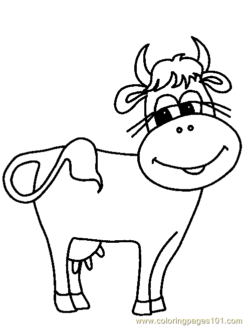 Coloring Pages Cow Funny (Mammals > Cow) - free printable coloring page ...
