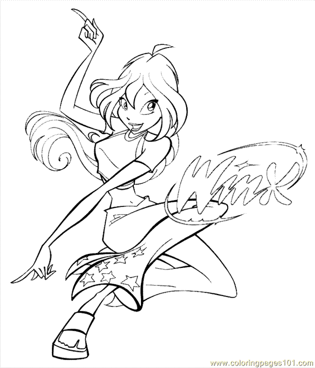 Coloring Page Winx Club Flora Harmonix Coloring Pages